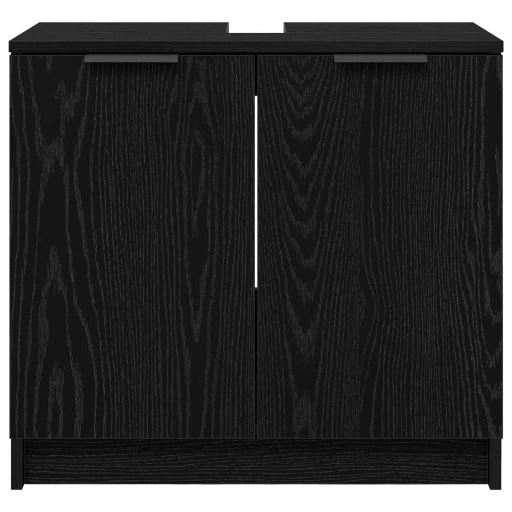 Mobile da Bagno con porta Rovere Nero 64,5 x 33,5 x 59 cm