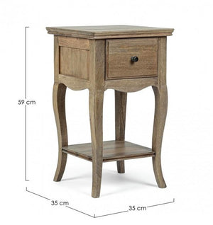 Comodino 1 Cassetto 35x35x59 cm in Legno
