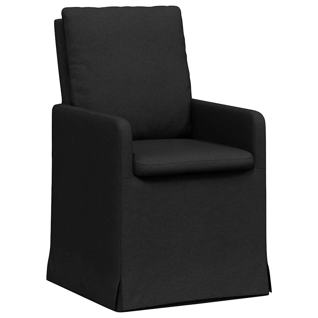 Sedie da pranzo 2 pcs Nero 57 x 67 x 98 cm Tessuto 42017918