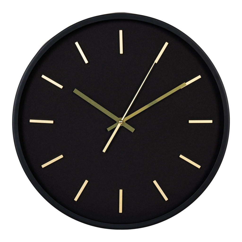 Orologio da Parete Kensington, Nero, Plastica, 4,5x35x35 cm