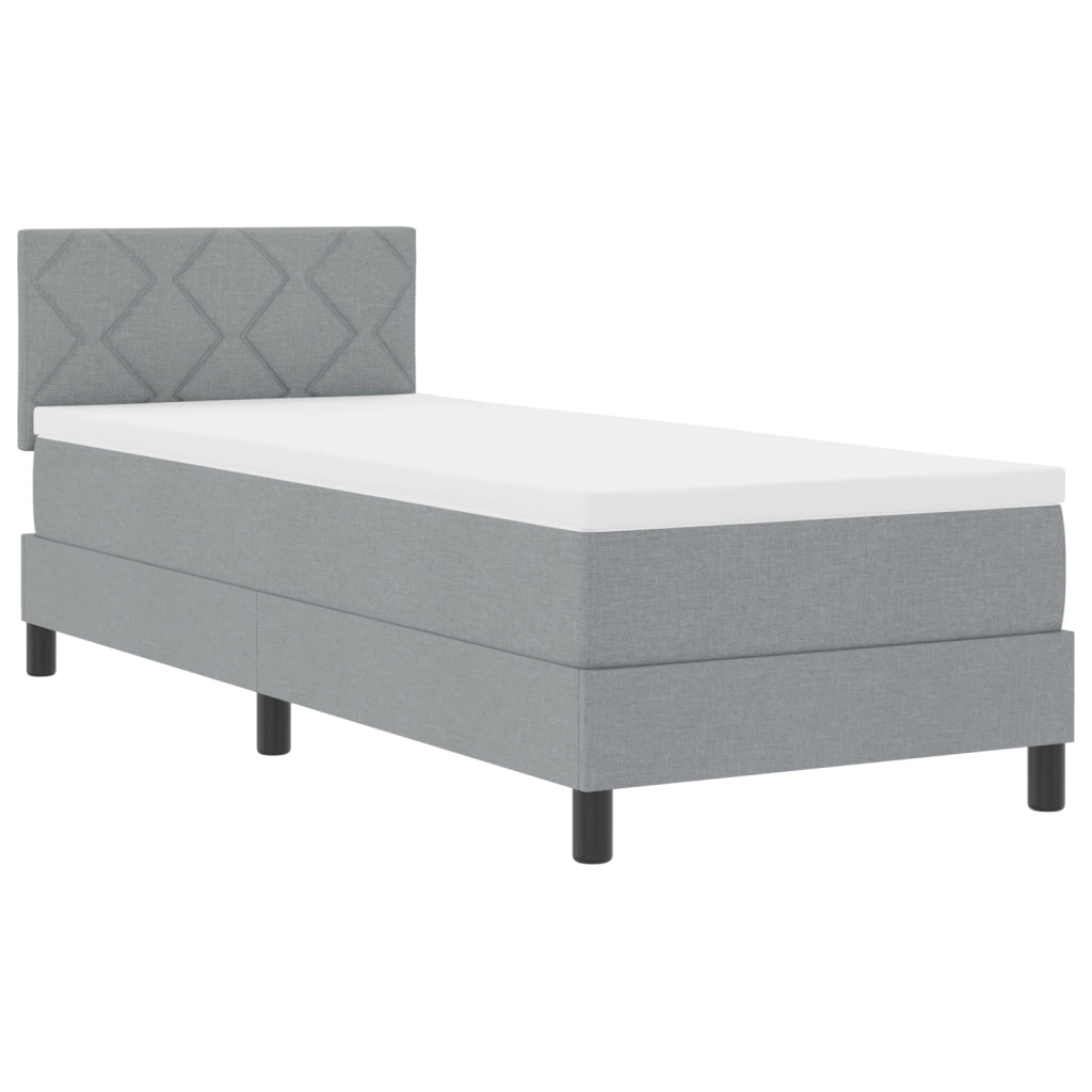Letto a Molle con Materasso Grigio Chiaro 80x200 cm Tessuto