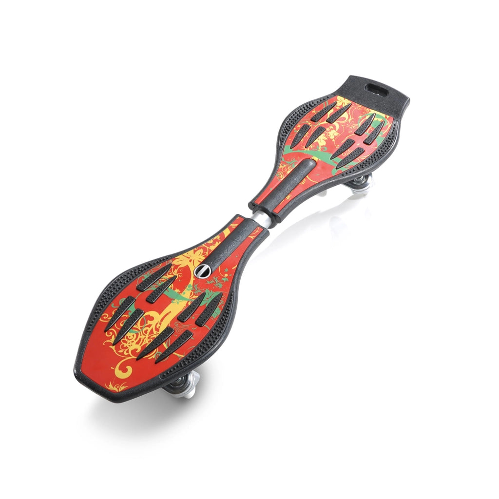 Wave Skateboard 4R Tavola 87x23 cm Luci LED 4 Ruote Cuscinetti ABEC-5 Rosso e Nero