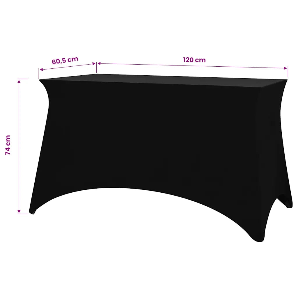 Fodere Elasticizzate per Tavolo 2 pezzi 120x60,5x74 cm Nero CFW4893719