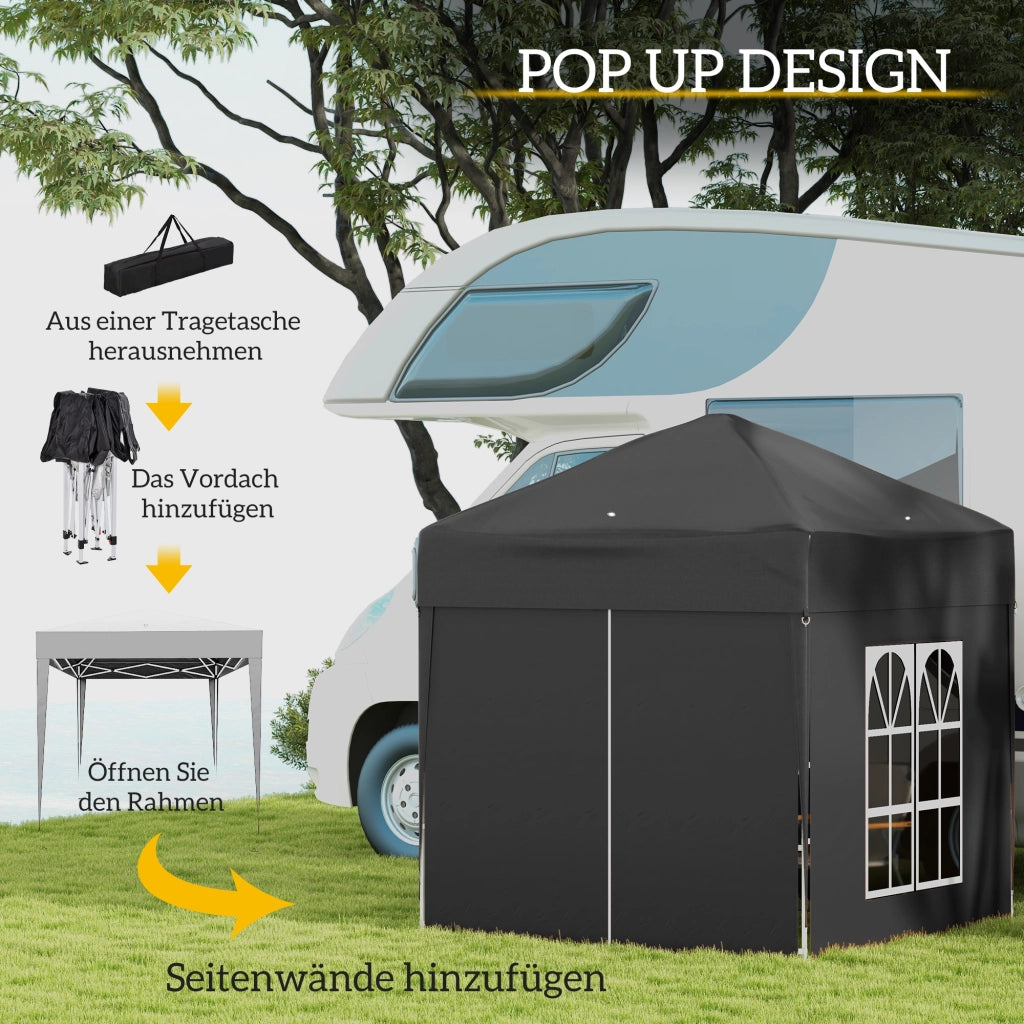 Gazebo pieghevole ¨C zephmum ¨C Grigio/Nero 2x2 m