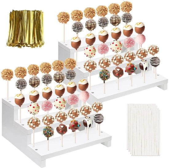 Supporto per Cakes Pop 3 Livelli - Lolly Holder - 33 Fori - Rimovibile - Robusto - Design Elegante