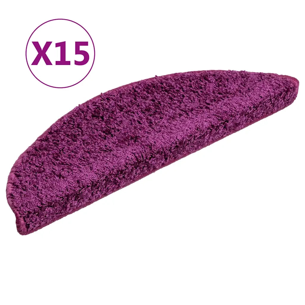 Tappetini per scale 15 pz 56x17x3 cm Viola Semicircolari 133897