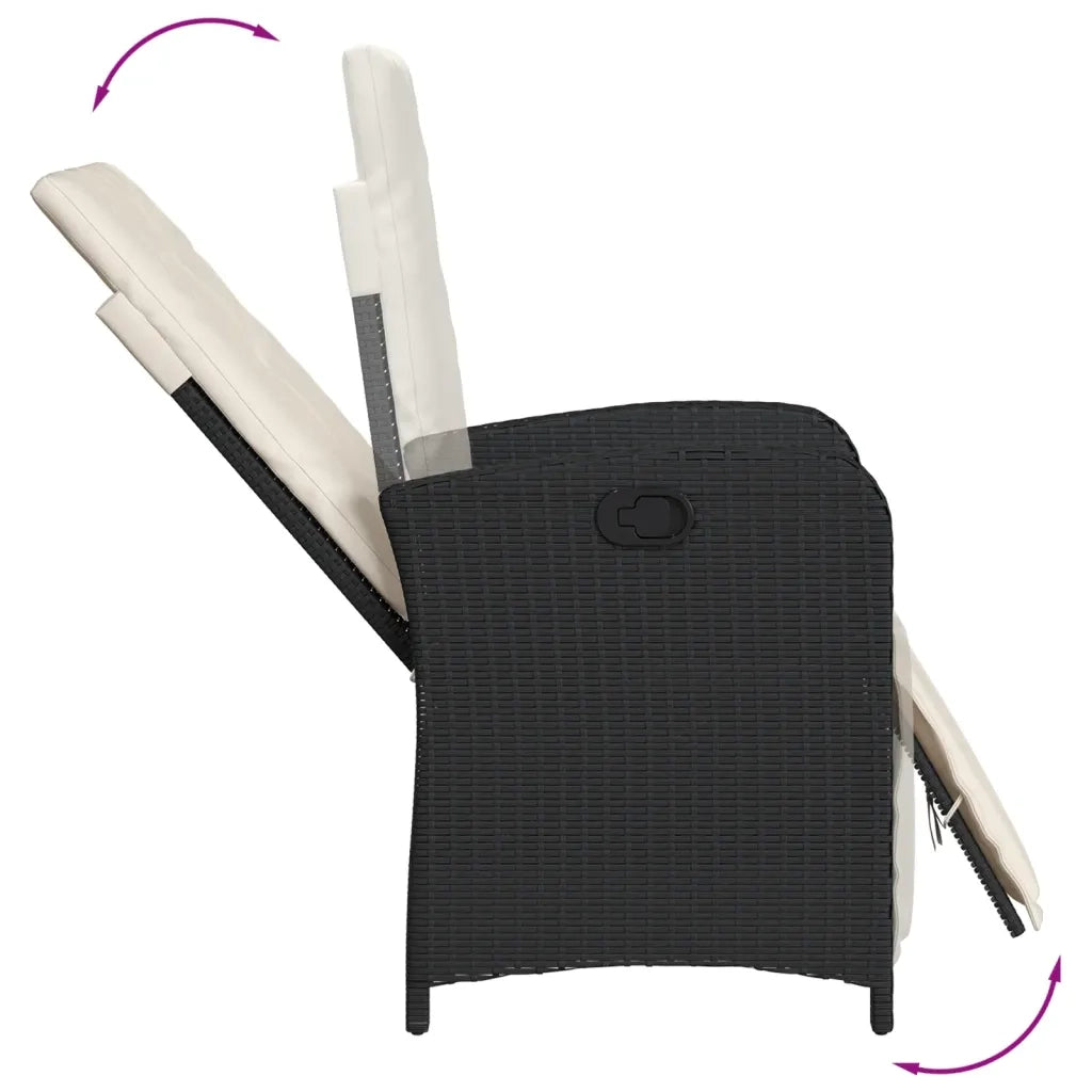 Set da Bistrò 3 pz con Cuscini Nero in Polyrattan 3212468
