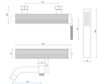 Rubinetto Da Vasca Rea Argon Brush Gold