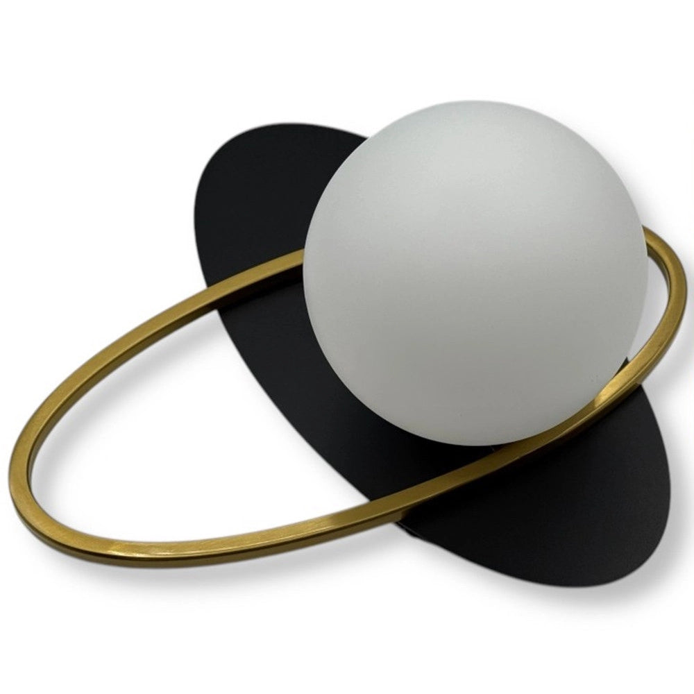 Trade Shop - Applique Lampada Da Interno A Parete In Stile Contemporaneo Con Attacco G9 Nero Oro Aq58 -