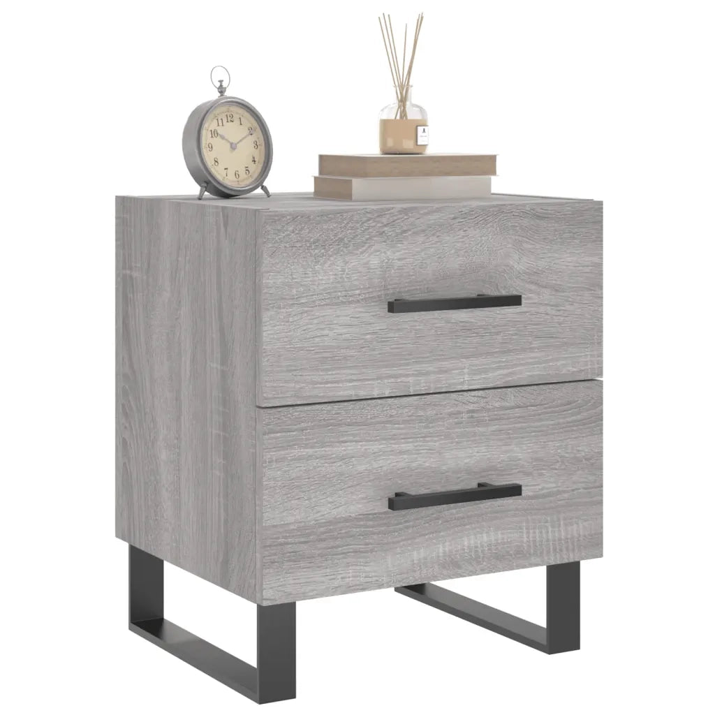Comodino-Tavolino da notte Grigio Sonoma 40x35x47,5 cm in Legno Multistrato 244429