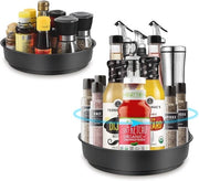 Tavola di Rotazione Organizzatore per Spezie - Cucina Sala da Pranzo Mobile Credenza Tavolo Lavoro Superficie in Metallo (26 cm + 20 cm)