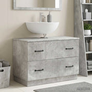 Armadio per Lavabo da Bagno HOORN Grigio Cemento 897238