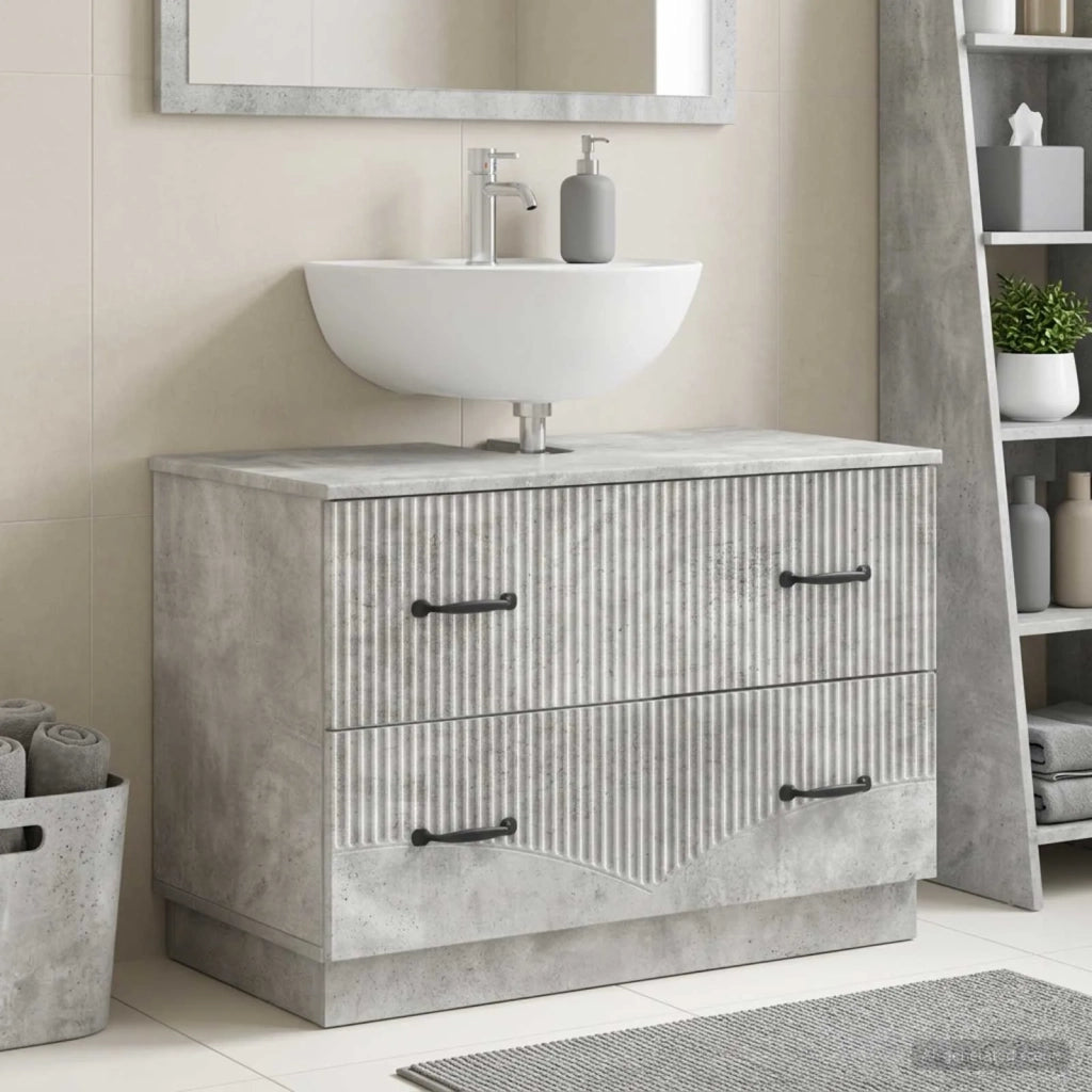 Armadio per Lavabo da Bagno HOORN Grigio Cemento 897238