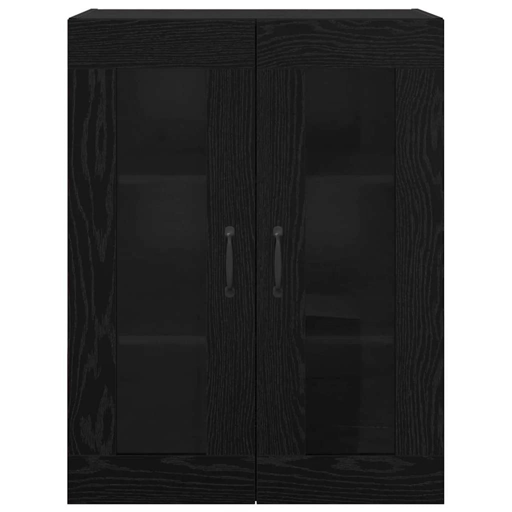 Set di 2 moderni mobili contenitori da parete 69,5 x 34 x 90 cm realizzati in legno di rovere nero 02_0056054