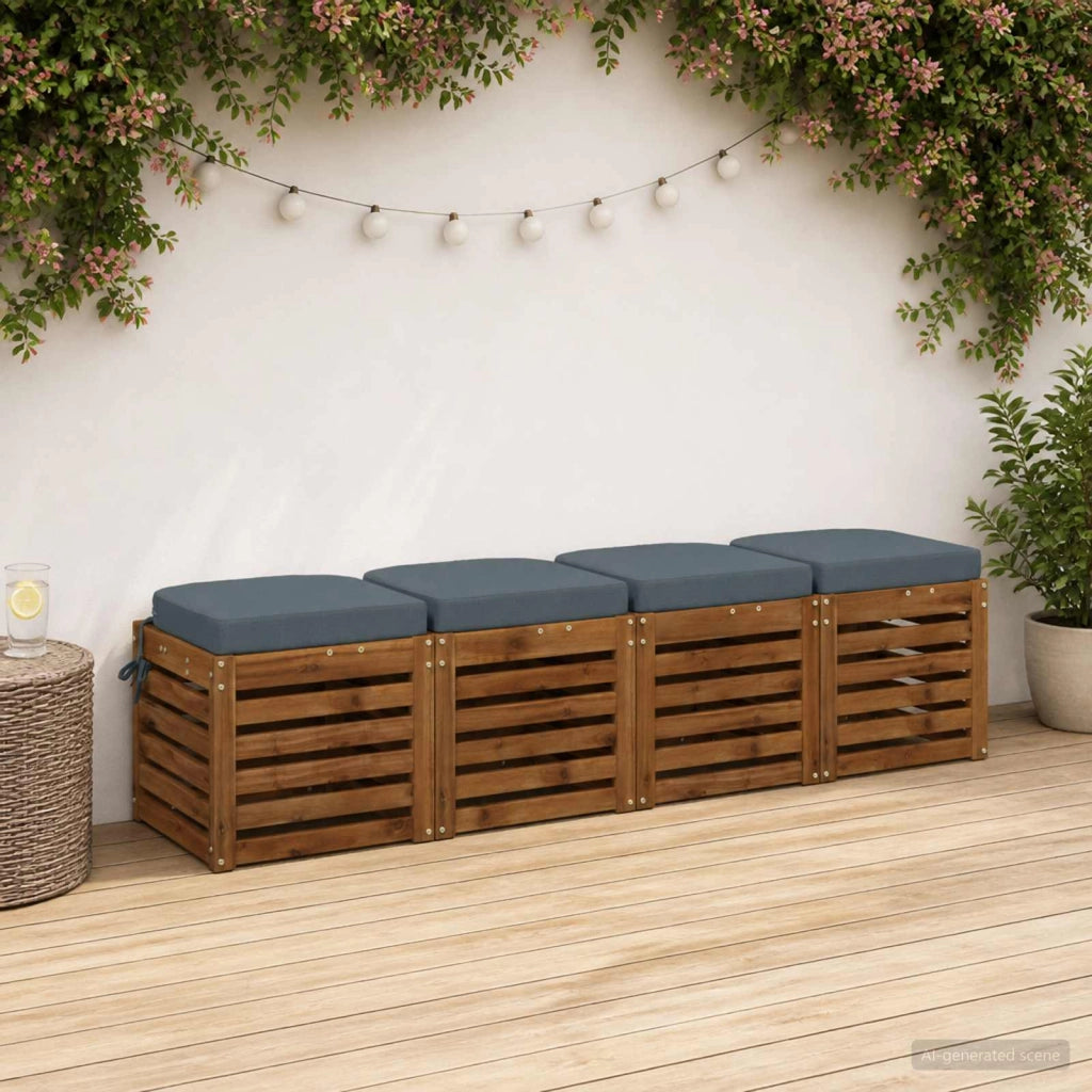 Cuscini per sedile a 4 pezzi SOEST 4 pcs 100% Poliestere Blu 945234