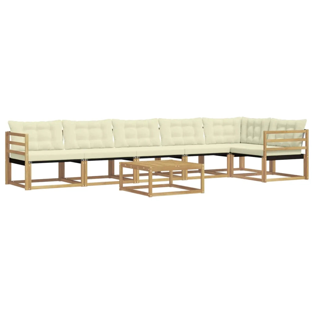 Set di divani da esterno 7 pcs Bianco e Crema 79 x 79 x 37 cm 3388744