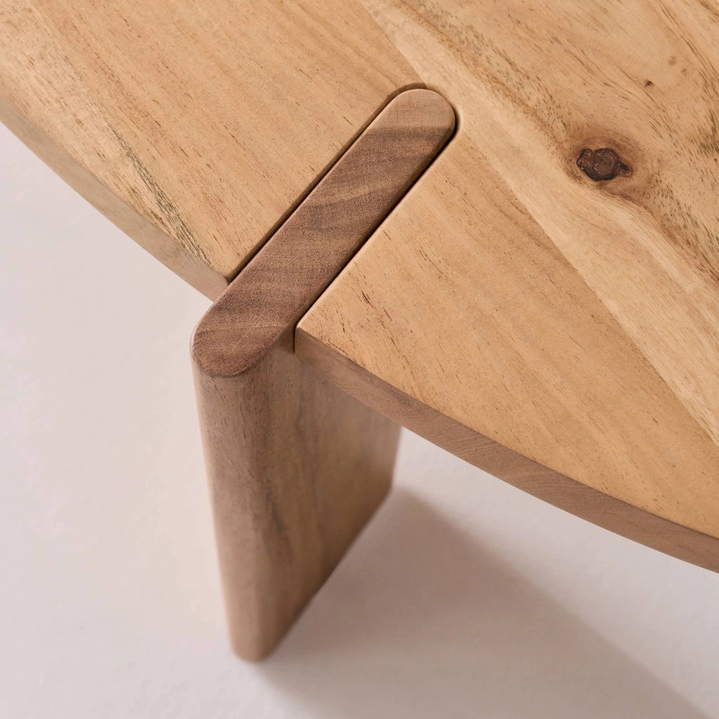 Tavolino ovale in legno di mango massello, 120cm, marrone naturale