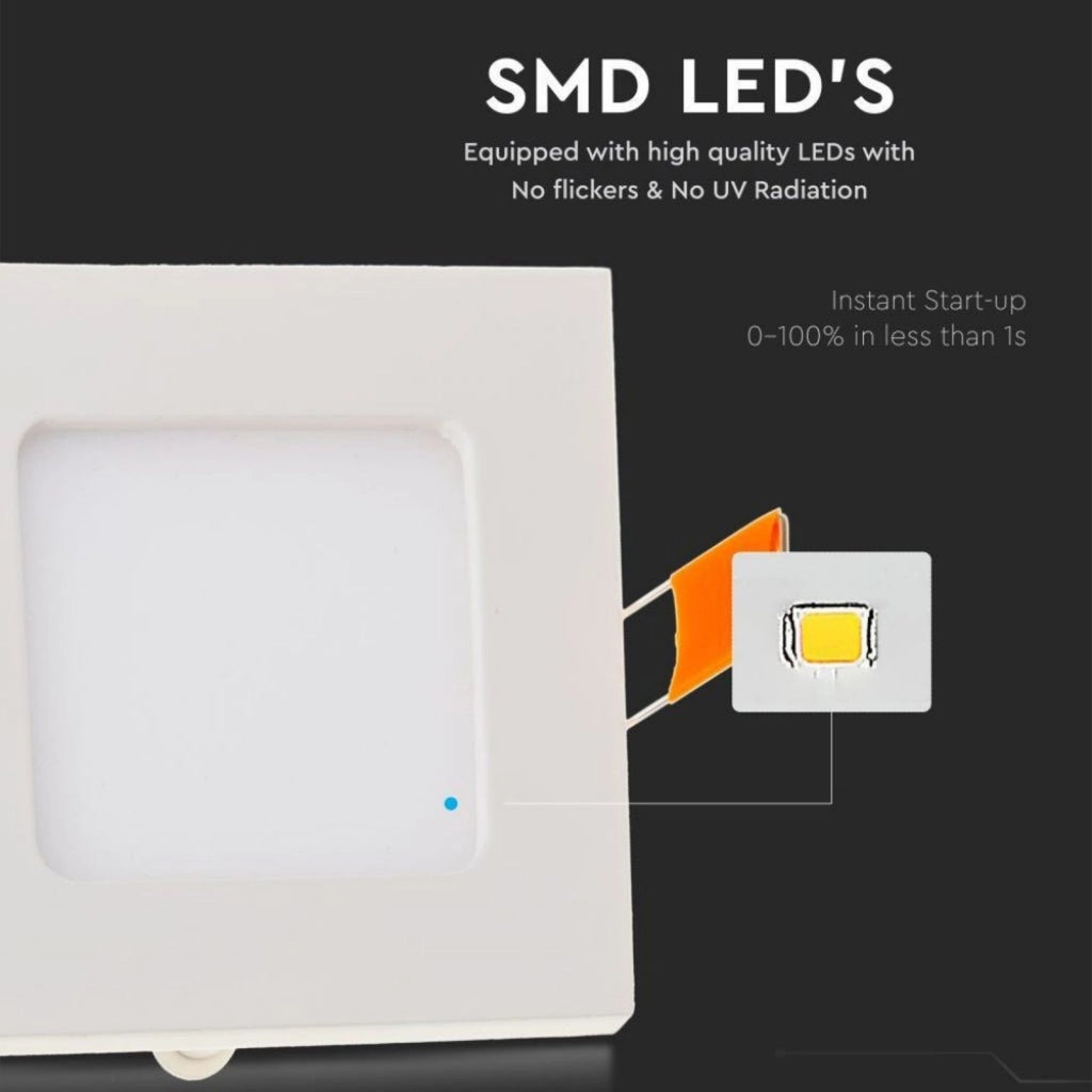 Faretto Pannello Led Da Incasso Quadrato 6W Bianco Neutro 120x120mm SKU-4864