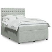 Giroletto a Molle con Materasso Grigio Chiaro 140x190cm Velluto 3292346