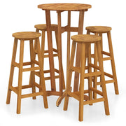 Set da Bar da Giardino 5 pz | Set Salotto da Giardino in Legno Massello di Acacia