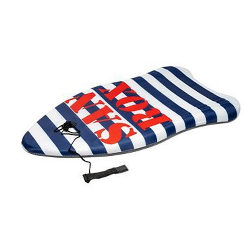 Trade Shop - Tavoletta Mare Eps 84cm Bodyboard Surf Stripe Righe Con Scritta Con Corda Caviglia 3501025 -