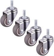 Set di ruote di rotazione per mobili a 4 pezzi - Ruote silenziose - Rotazione 360° - Pneumatici in TPE resistenti all'usura - Capacità di carico 20 kg - Non danneggia i pavimenti - Ruote per mobili
