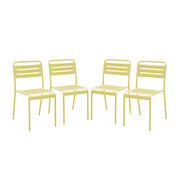 set 4 sedie da giardino bistrot in acciaio, giallo