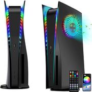Copricapo per PlayStation 5 Disk Edition - Copertura per Console - Copricapo Premium - Scocca - Scocche - Accessori per Giochi per PS5 - Edizione Limitata Nero con Luce LED