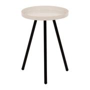 Set di 6 Tavolini Tondo 3 Gambe Dalton D30 H42 Crema/nero