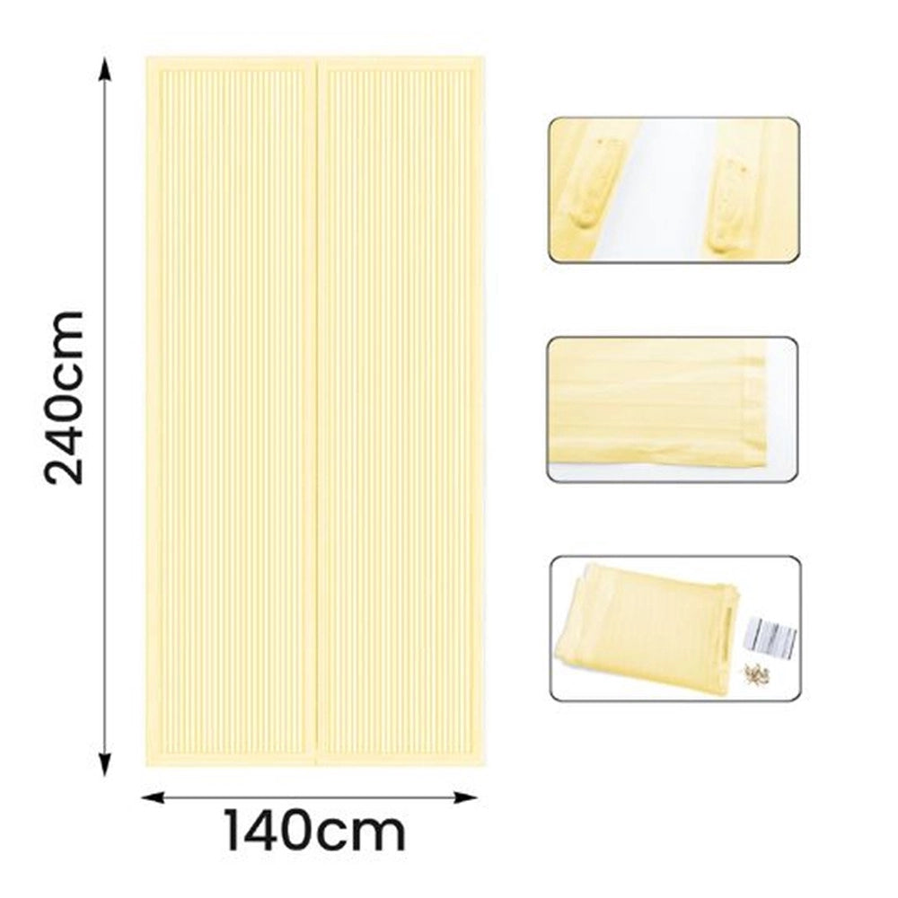 Trade Shop - Zanzariera Magnetica Da 140x240 Cm Universale Per Porta Finestra Panna Beige 616225 -