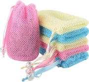 Scrub per corpo esfoliante - Nylon - Corda per appendere - Risparmio di sapone - Esfoliazione morbida - Adatto per doccia - Confezione in bulk 5 pezzi