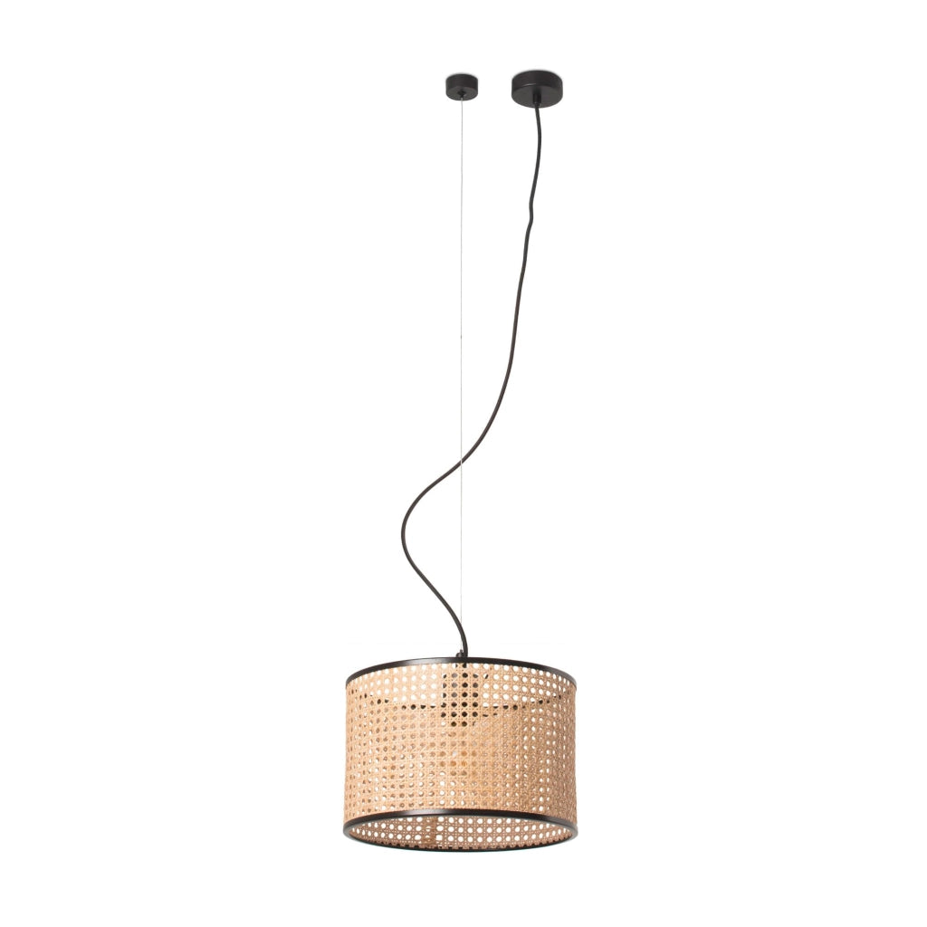 Faro Barcelona 64314-48 - MAMBO 320 Lampada sospensione nera/ratan