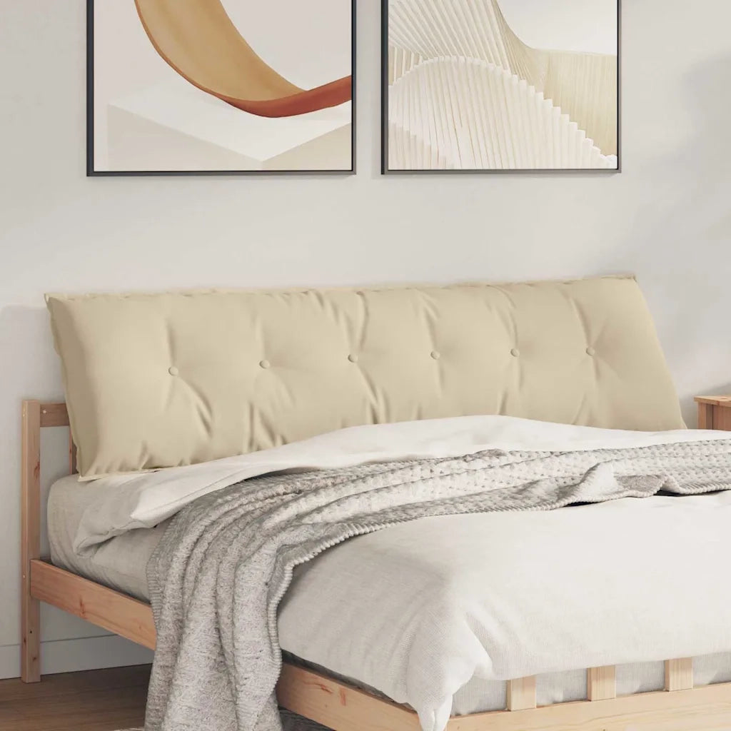 Cuscino per Schiena Crema 180 x 50 cm Tessuto in Microfibra