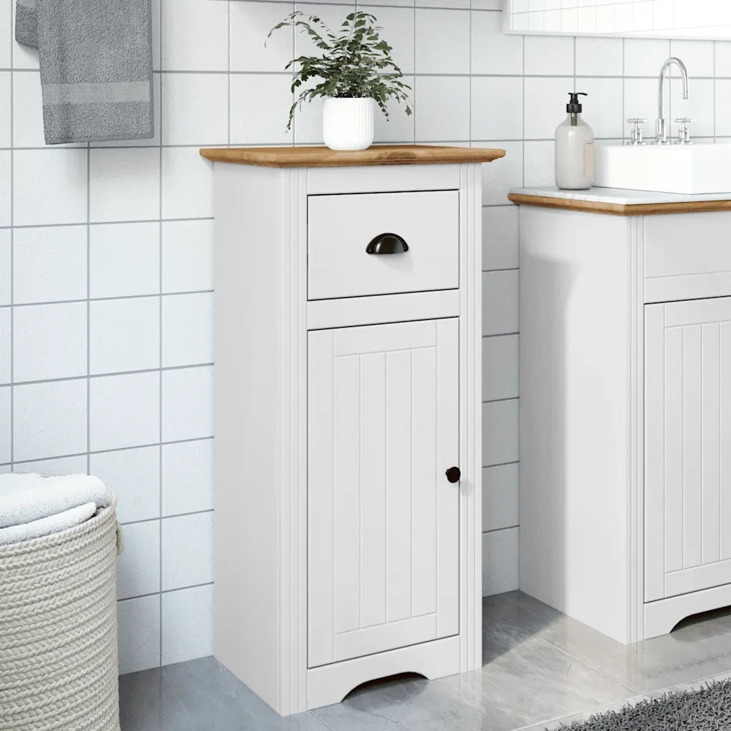 vidaXL Mobile da Bagno BODO Bianco e Marrone 44x30x90 cm