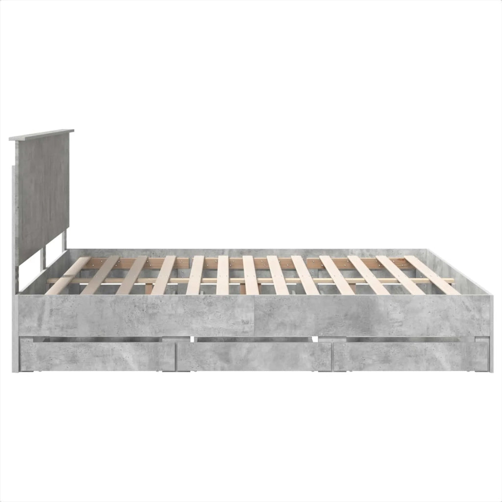 Struttura del letto con cassetto Grigio cemento 200 x 200 cm 3409429