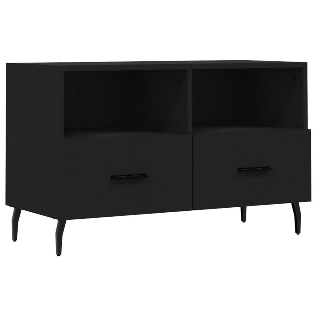 Mobile TV multimediale mensola TV credenza TV sala da pranzo soggiorno camera da letto 80 x 36 x 50 cm legno ingegnerizzato nero 02_0026312