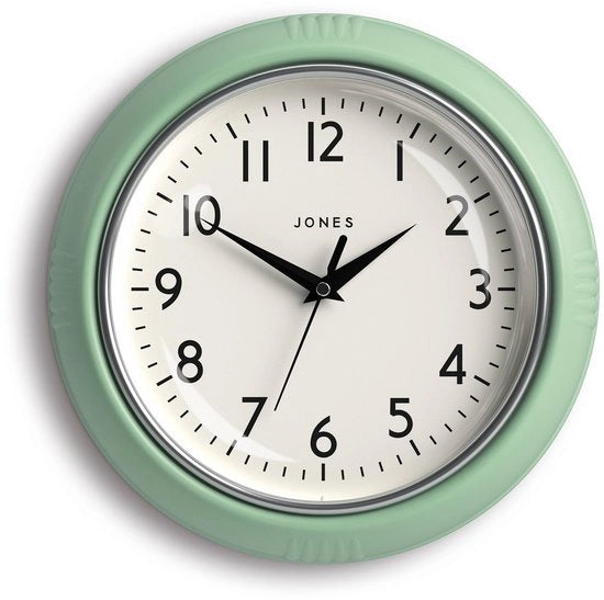 Orologio da cucina | Orologio da parete rotondo | 25 cm | Mint verde neo | Ideale per la cucina, salotto, ufficio o camera da letto | Numeri facilmente leggibili