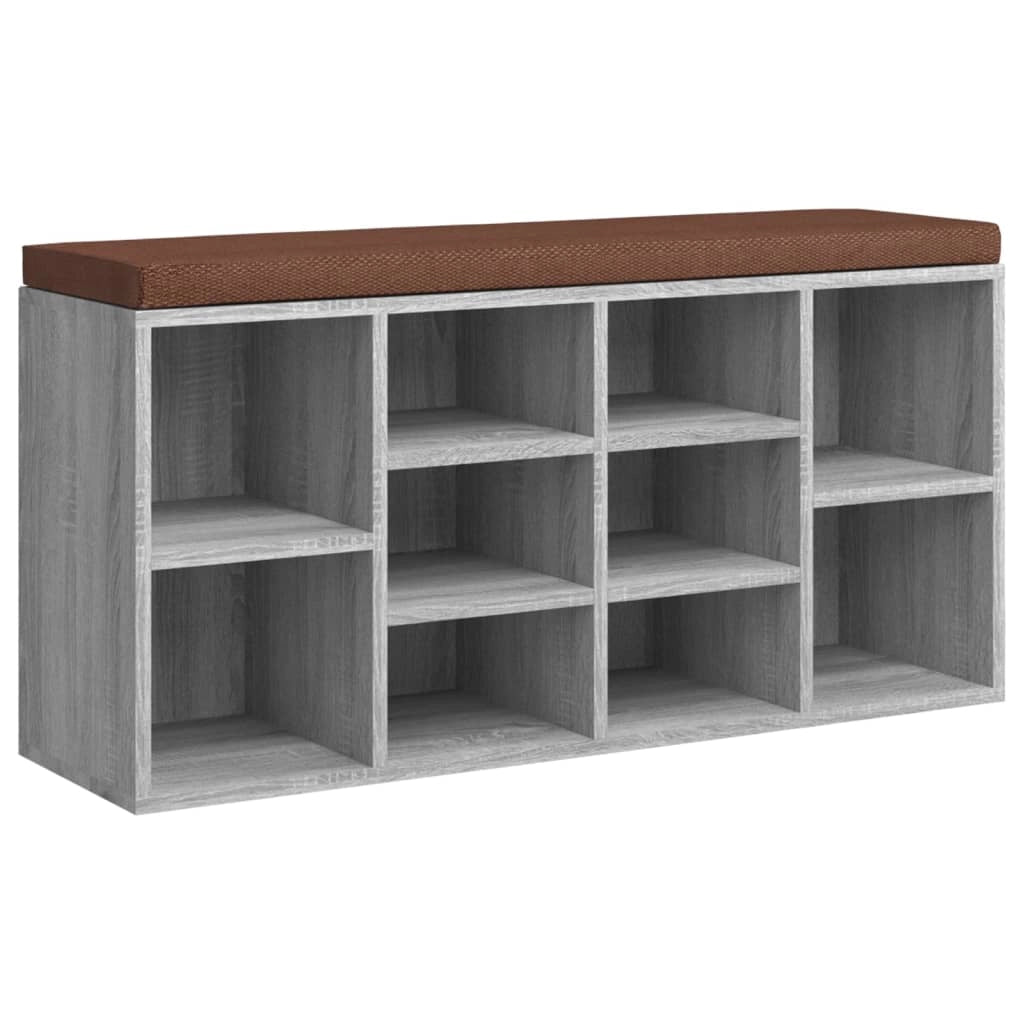 Panca portascarpe Sonoma 103 x 30 x 48 cm legno ingegnerizzato grigio 02_0010935