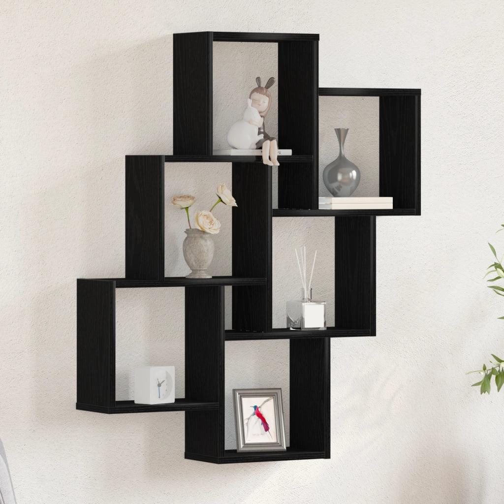 Armadio a muro  Nero Rovere 78x15x92 cm in legno ingegnerizzato