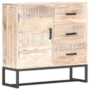 Credenza Bianca 73x30x75 cm in Legno Massello di Acacia cod mxl 61298