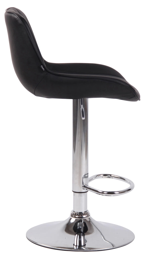 Set di 2 sgabelli da bar Lentini in similpelle nero,cromo