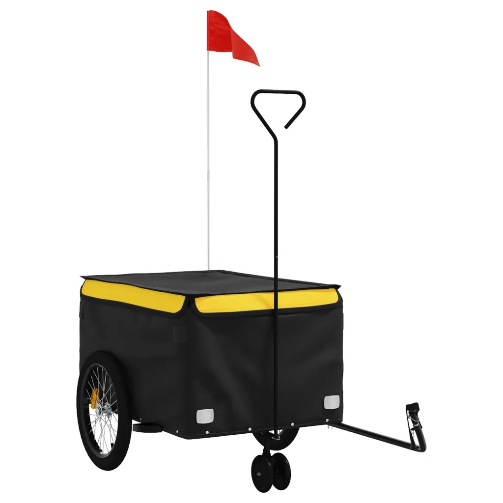 Rimorchio da Bici Nero e Giallo 45 kg in Ferro CFW1864319