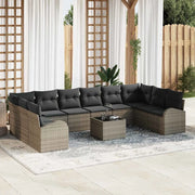 Set di divani con cuscino 11 pcs Grigio Polyrattan 3346229