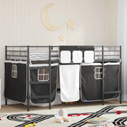 Struttura del Letto Loft per Bambini con Tendine Nero
