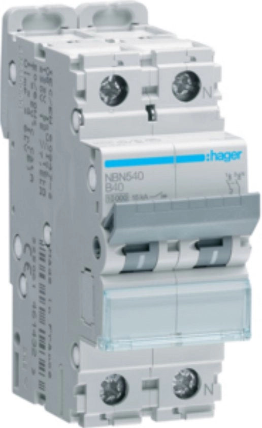 Installazione autonoma 1p+N 40 A caratteristica B 10 (15) kA