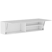 Mobile Bagno a Parete 120x23x30 cm con Anta Ammortizzata 2 Scomparti e Mensola Regolabile in MDF Bianco