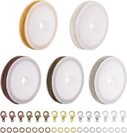 Catenelle a rotelle a 5 giri per catena di bordo con anello a molla, chela e chiusura per gioielli artigianali e accessori per bracciale