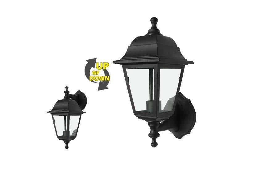 Lampada Applique da Esterno Zeus Nera Ribaltabile E27