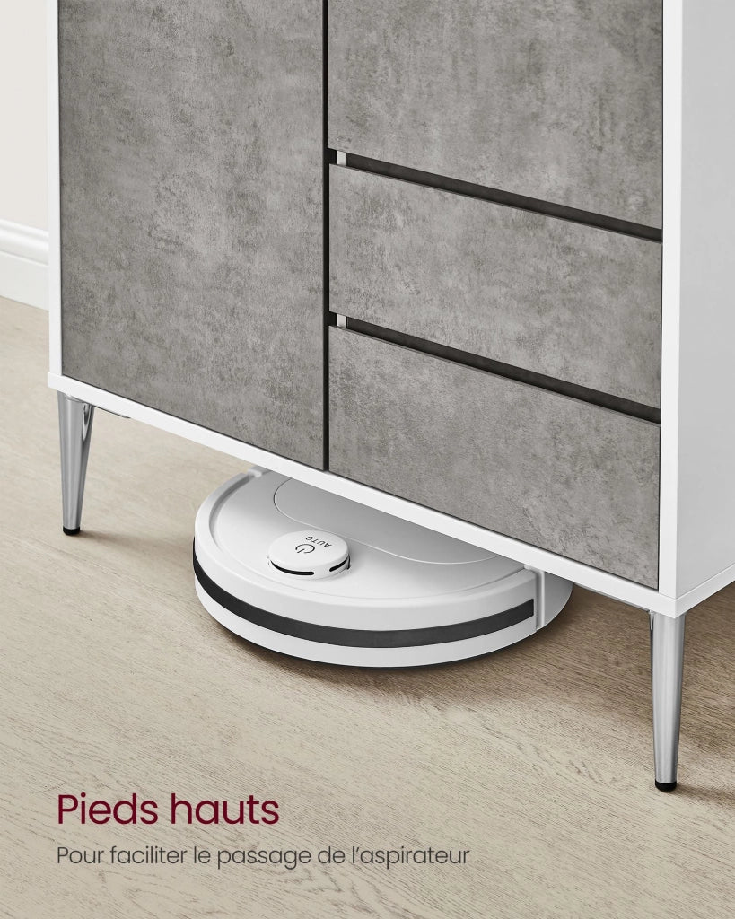 Credenza moderna a 2 scomparti con anta e ripiano regolabile in altezza 2 cassetti 40 x 70 x 85 cm per soggiorno o sala da pranzo 12_0004522
