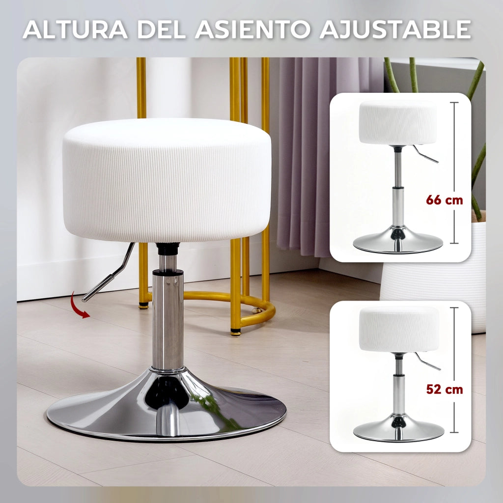 Sgabello da Cucina Regolabile in Altezza ¨C zephmum ¨C Bianco 52-66 cm